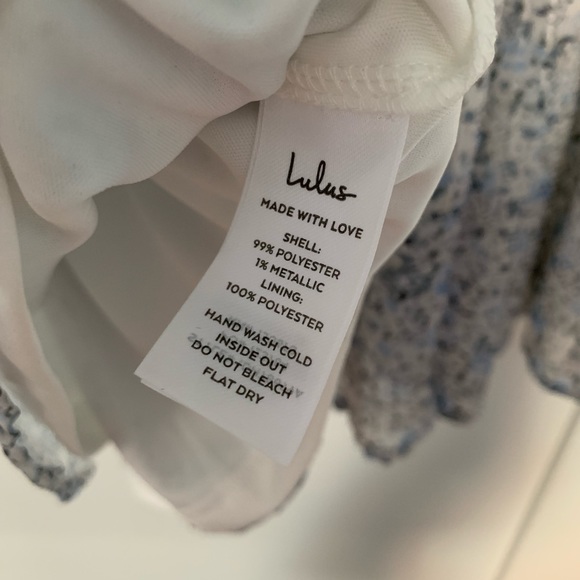 Lulu’s budding love white floral print puff sleeve cutout mini dress NWT - Picture 7 of 7